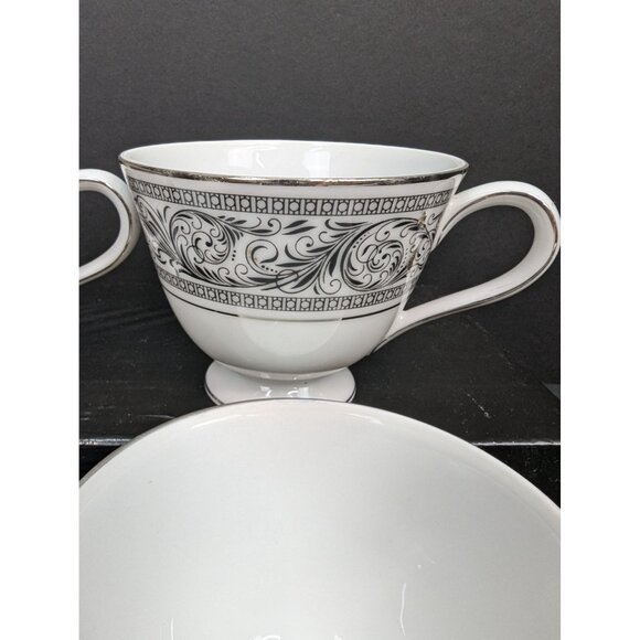 Harmony House Valencia 3685 Fine China Ceramic Footed Teacup Set of 4 No Saucer - Picture 5 of 10